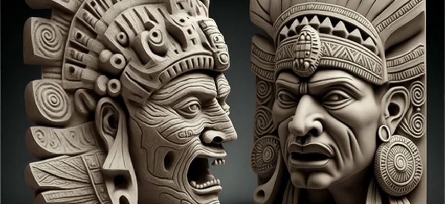 Maya sculptures